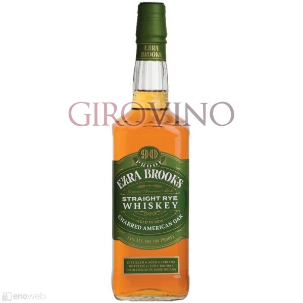 Ezra Brooks, Rye Kentucky Whiskey Straight Green Label Charred American Oak 90 Proof, 700 ml